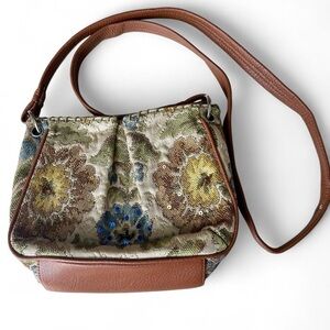 👜 Vintage Liz Claiborne Floral Tapestry Crossbody/Shoulder Bag | Cottagecore